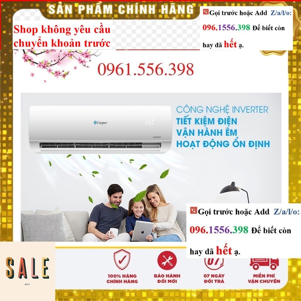 SALE Điều hòa Casper inverter 1 chiều 12000 BTU MC-12IS33, mới 100%, hàng chính hãng  giá kho - Chín