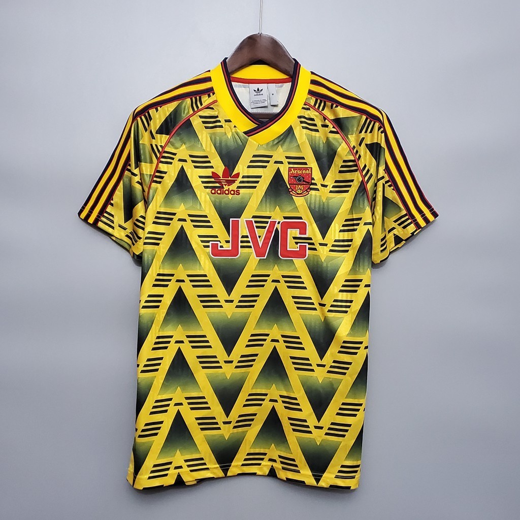 Arsenal 91-93 Sân khách Retro Áo bóng đá 1991 / 93 Arsenal Sân khách Vintage Jersey s-XXL Áo đấu nam