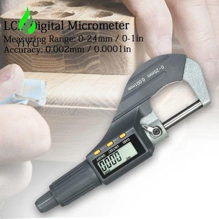 Yiyu micromet kỹ thuật số, lcd readout 0,00005 "/ 0,001 mm độ phân giải inch / dụng cụ đo lường hệ mét, đầu cacbua có hộp lưu trữ đồng hồ đo độ dày màn hình điện tử cơ khí micromet