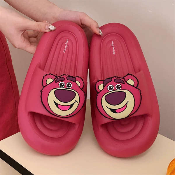 Disney Chính Hãng Hoạt Hình Gấu Dâu Dễ Thương EVA Dép Dày Dép Nữ Mùa Hè Slip-on Slip-on Dép Đi Trong Nhà