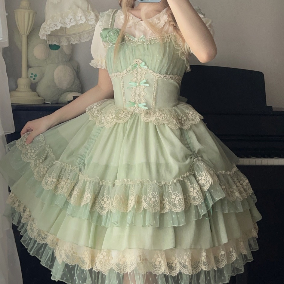 Sản phẩm mới Thiết kế chính hãng Váy Lolita jsk Sling Dress Váy mùa hè