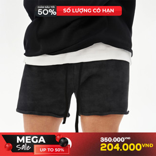 Quần Short Nam Cắt Lai BUTTONS Màu Xám Tiêu, Xám Wash Form Regular , Quần đùi nam ngắn trên gối, Quần sọt nỉ nam