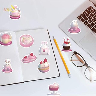 N & R 49 Chiếc Dễ Thương Màu Hồng Pudding Thỏ Anime Dán Hành Lý Ván Trượt Kawaii DIY Thoáng Mát Graffiti Cô Gái Chuyển Đổi Miếng Dán Đồ Chơi Trẻ Em Mới