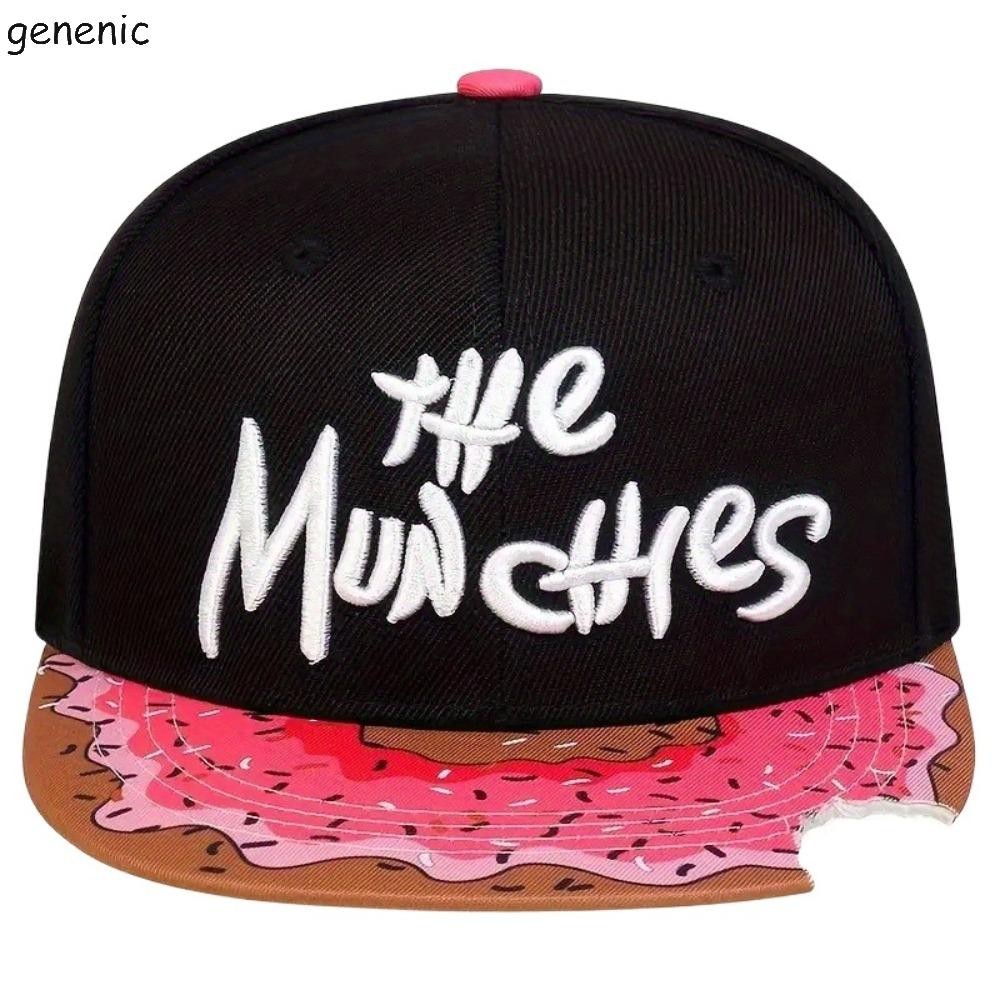 Genenic Donut Mũ Bóng Chày Thêu Chữ Thường Ngày Nữ,Mũ lưỡi trai cổ điển Hip Hop thời trang dành cho nam giới