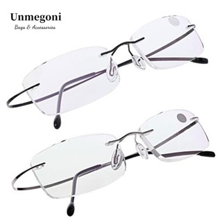 Unmegoni kính lão đọc sách siêu nhẹ hình chữ nhật thanh lịch