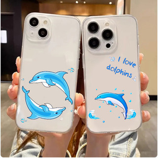 Ốp Điện Thoại Hình Cá Heo Cho Iphone 15 14 13 12 11 Pro Max Xs 6 7 8 Plus Ip11 Ip15 Ip14 Pro Max 11