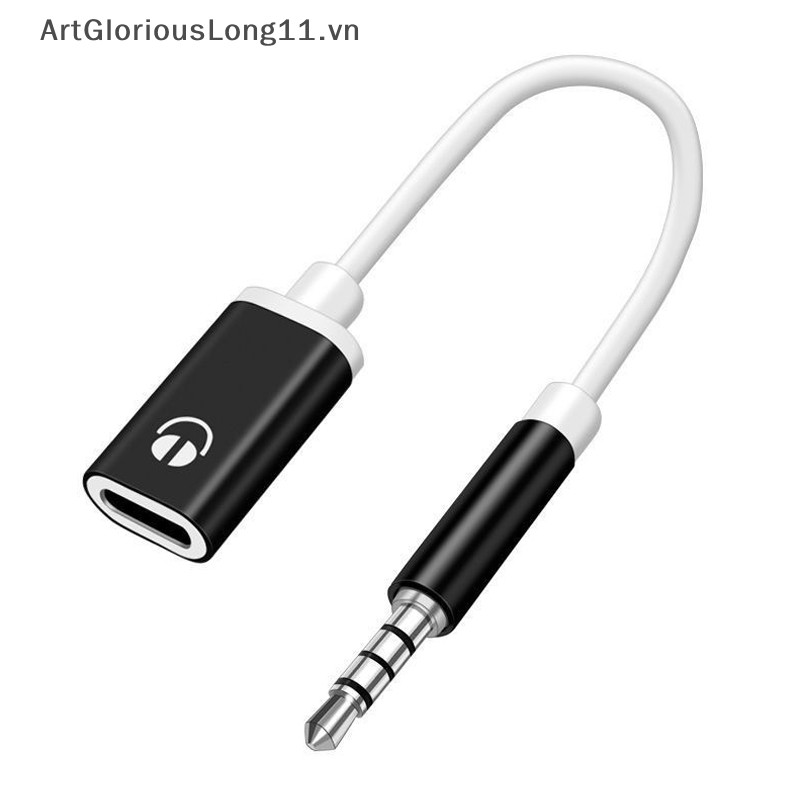 Artgloriouslong 1 Cái 3.5 Mm Nam Sang Type-C Nữ Tai Nghe Cáp Aux Chuyển Đổi Type-C Sang Flat Tai Ngh