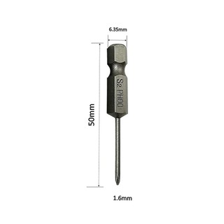【VARSTR Tool】 6.35mm Hex Shank 50mm Cross Screwdriver Bits Electric Driver Tools PH00 PH1 PH2