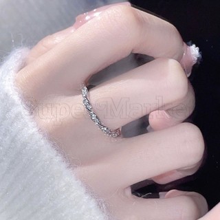 Nhẫn hở điều chỉnh được đính đá zircon đơn giản dễ thương