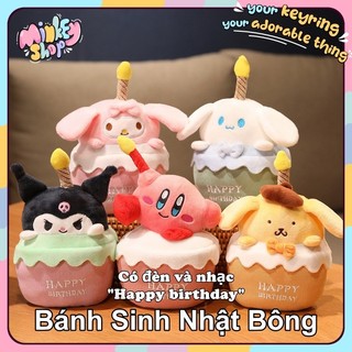 Quà Tặng Bánh Sinh nhật bằng bông có đèn và có nhạc Happy birthday cute dễ thương quà tặng sinh nhật -MINKEY