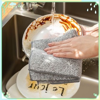 1/2/3 khăn lau nhà bếp bằng sợi microfiber mềm khăn lau chén than tre chống dầu mỡ không dính dầu lau giẻ lau