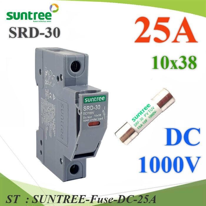 Bộ Cầu Chì DC Kích Thước 25A 1000V SUNTREE Có Hộp Mẫu Hoàn Chỉnh SUNTREE-Fuse-DC-25A