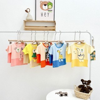 Bộ Quần Áo Cộc Tay Cho Bé Gái, Bé Trai Vải Cotton Lụa Hoạ Tiết KL Vàng 3D, Đồ Bộ Cho Bé Mặc Nhà K404