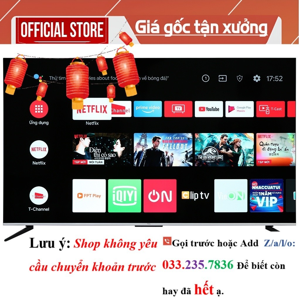 Android Tivi TCL 65P737 4K 65 inch ~PG