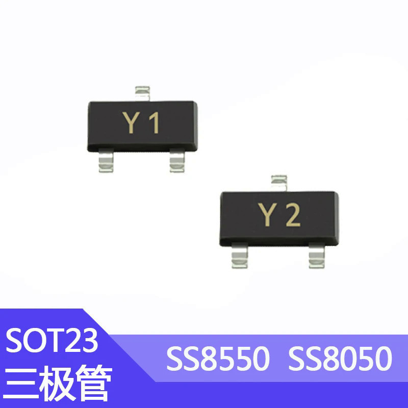 100 chiếc SS8550 SMD Transistor PNP SOT-23 In Y1 / Y2 Double S Dòng điện cao SS8050 S8050 S8550 2TY 
