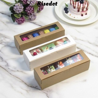 Risedot 20 Chiếc Hộp Macaron, Giấy Kraft Món Tráng Miệng Bánh Quy Điều Trị Bánh Ngọt Trắng Bao Bì, DIY 2 Màu Với Cửa Sổ Hộp Bánh Cupcake Có Cửa Sổ Nướng Bánh
