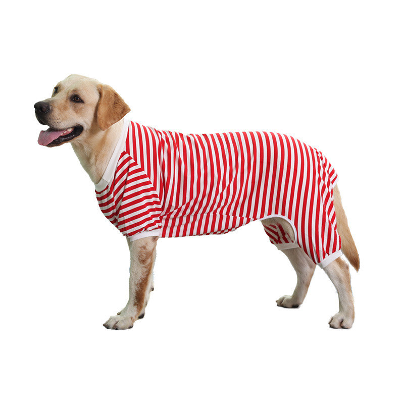 Thú Cưng Tổng Thể Quần Áo Cho Chó Lớn Ấm Áp Áo liền quần Chó Lớn Onesie Jumosuit Sọc Onesies Labrador Golden Retriever Chó Clothe