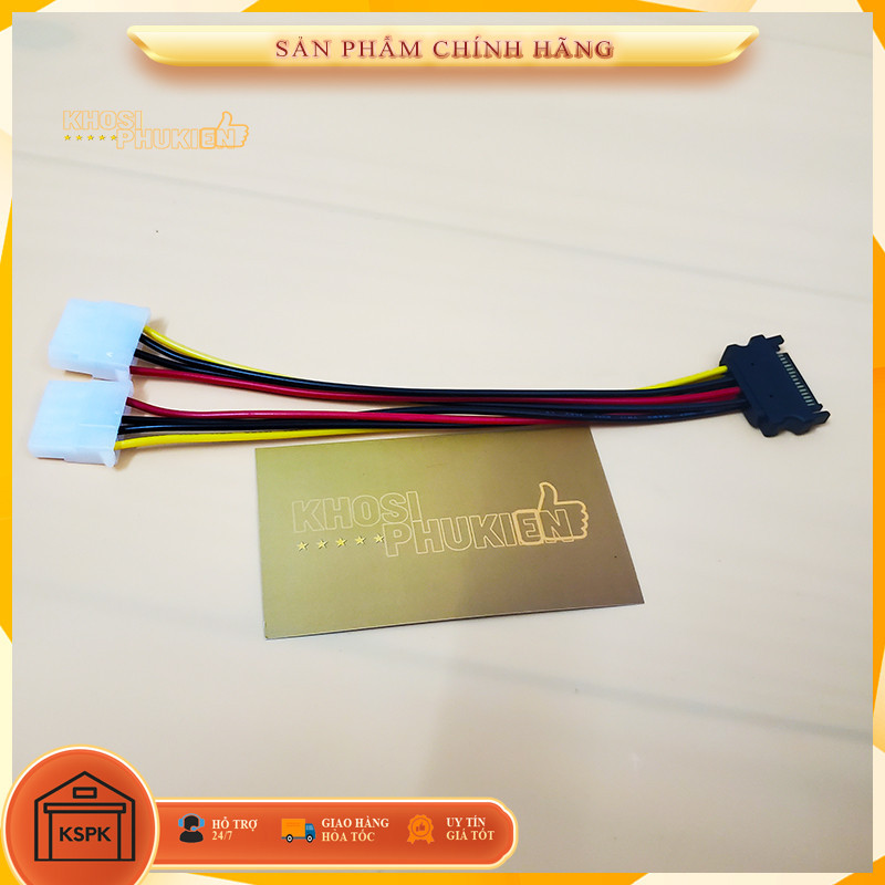 Cáp chia cổng sata 15pin sang 2 cổng IDE 4pin - Chía sata 15pin sang ide - dây chuyển nguồn trong cp