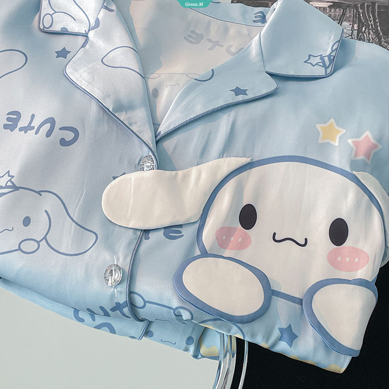 Cinnamoroll Bộ Đồ Ngủ Bé Gái Mùa Hè Mới Quần Short Tay Ngắn Nhật Bản Gió Ngọt Ngào Hoạt Hình Dễ Thương Sinh Viên Nhà Quần Áo Phù Hợp Với Bên Ngoài Mặc [GM]