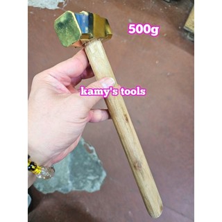 500g 0.5kg Búa đồng thau đầu vuông cán gỗ kamytools