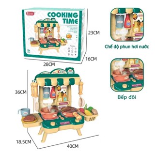Bộ đồ chơi nhà bếp mini cho bé, 23 chi tiết, hiệu ứng hơi nước, đồ chơi nấu