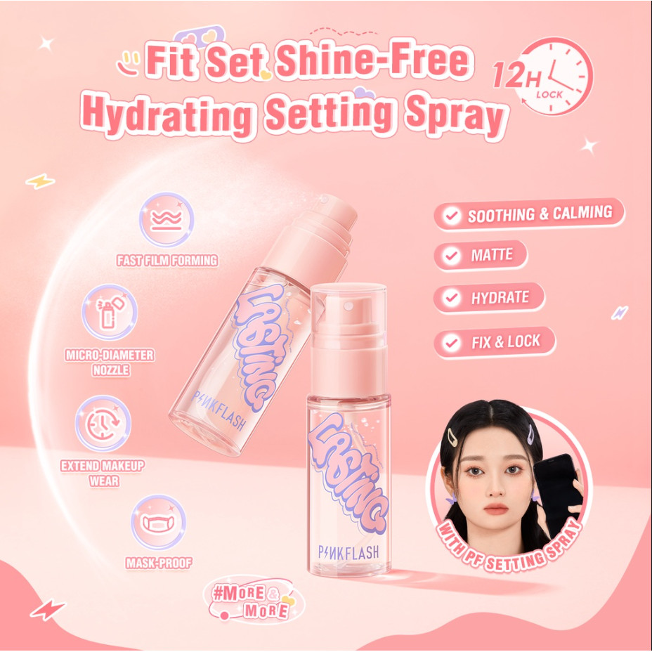 Ảnh 2 của Xịt khóa nền Pinkflash Cố Định Lớp Trang Điểm, Kiềm Dầu, Chống Dính, Không Phai Màu 40ml