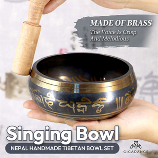 Chuông xoay nepal chuông tây tạng chuông bát xoay Chuông xoay mật tông tây tạng chuông đồng tụng kinh Tặng dùi bọc da vòng đệm và hộp