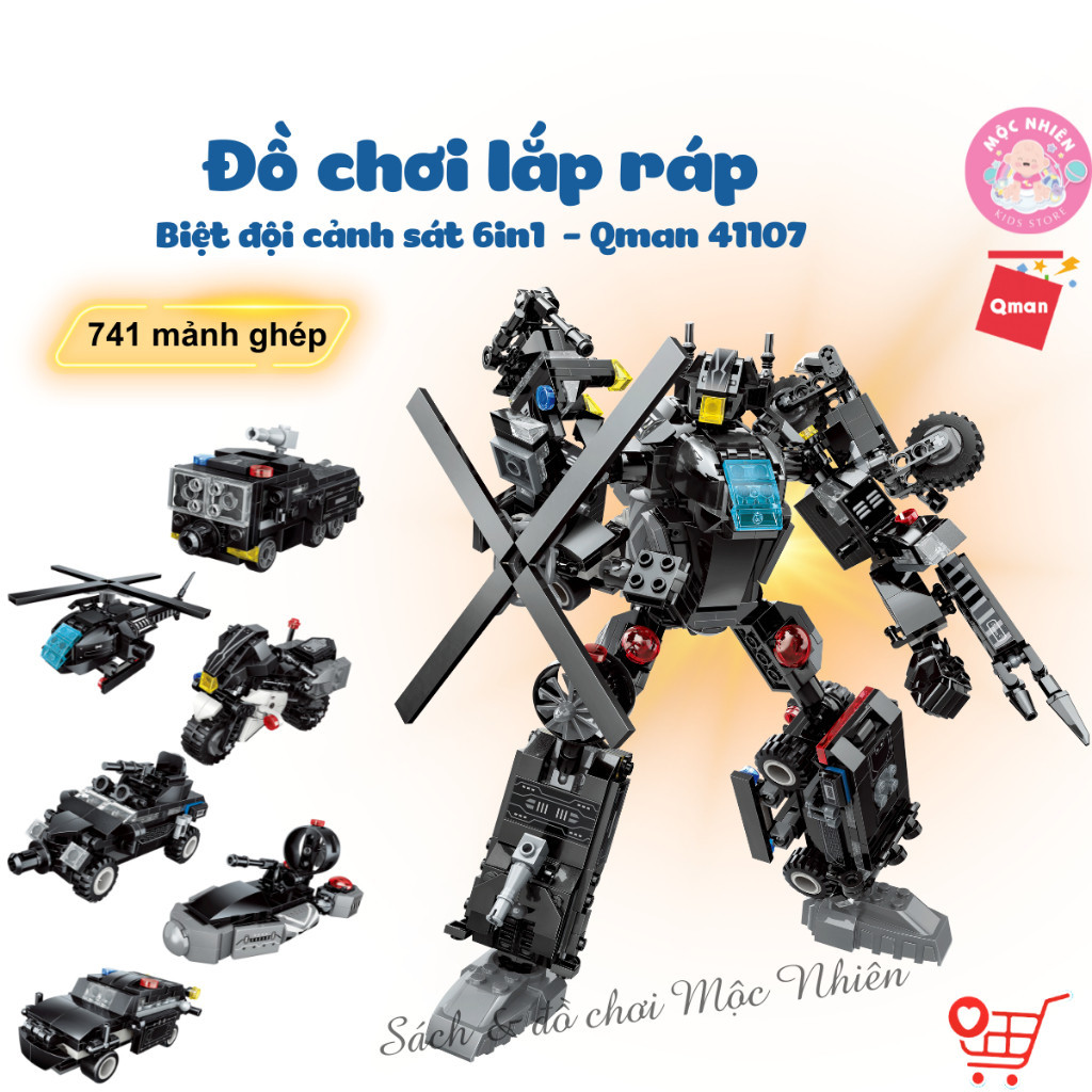 Đồ Chơi Lắp Ráp Xếp Hình Qman 41107 (741 chi tiết) - Biệt Đội Cảnh Sát - Dành cho bé trai từ 6 tuổi