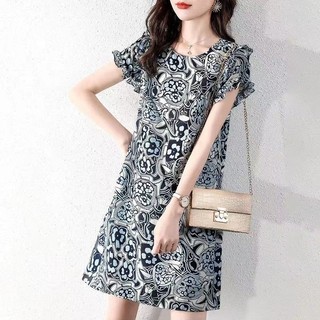 Váy chữ A tay lá sen mới mùa hè Oeggeo dành cho nữ