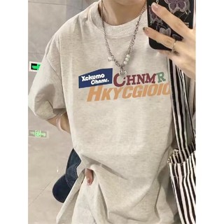 HANUNA Local Brand Áo Thun Phông Form Rộng 100% Cotton BIG SIZE  Phông Tay Ngắn màu xám nữ mùa hè 2024 Phong cách mới Mỹ dáng rộng thiết kế hàng đầu
