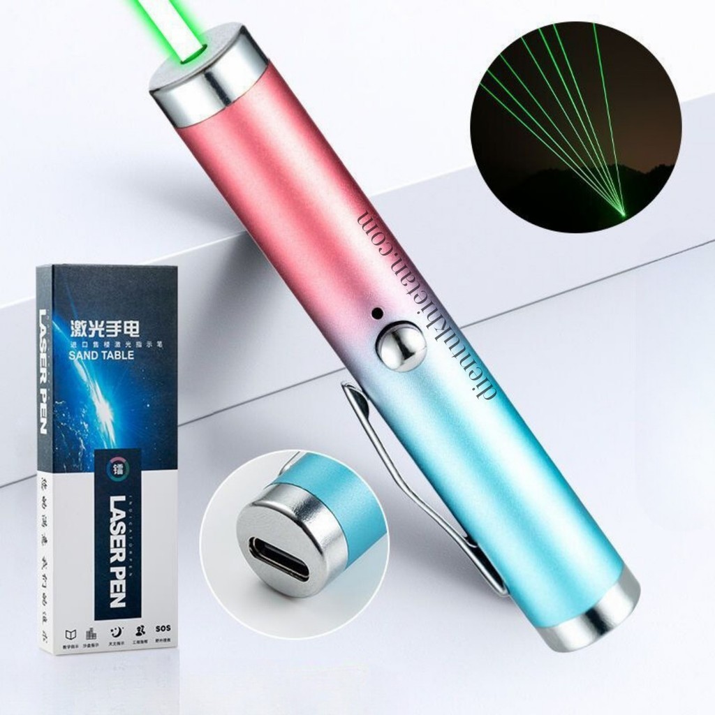 Bút Laze Laser Mini – Laser Pointer – Tia Xanh- Sạc Type C – Chiếu Xa – Dùng Ngoài Trời /Trong Nhà