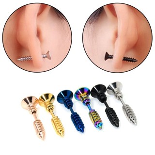  2 Chiếc Thép Không Gỉ 316L Móng Tay Vít Đinh Bông Tai Nữ & Nam Thời Trang Punk Sụn Tragus Xoắn Tai Piercings Trang Sức 