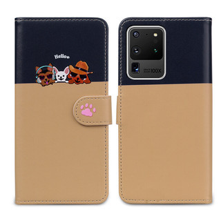 Ốp lưng da PU dễ thương cho Samsung Galaxy S21 Ultra S20 Ultra Ốp điện thoại lật Galaxy S21 + S20 + S21FE S20FE đứng bảo vệ khung