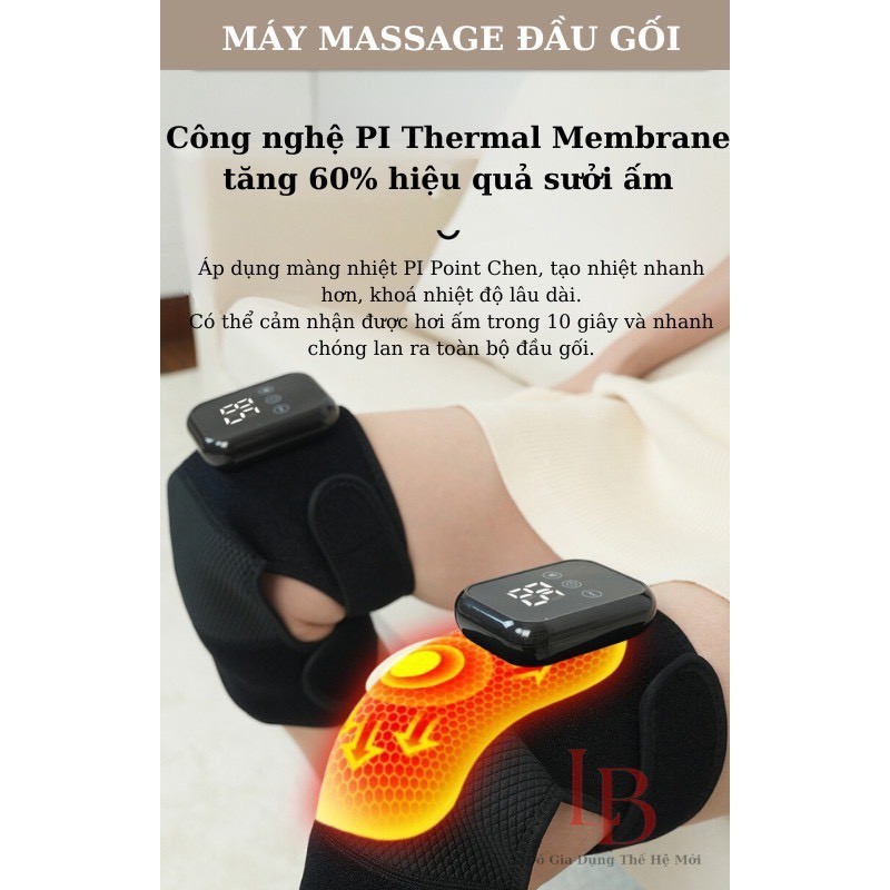 Máy massage đầu gối KNEE ZK-2068, máy mát xa rung kết hợp chườm ấm giảm đau nhức gối, vai, khuỷu tay