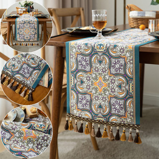  Khăn trải bàn Cotton dày Khăn trải bàn trung tâm Thích hợp cho lễ hội tại nhà Trang trí bàn ăn Tấm trải bàn trà Thảm trải bàn 