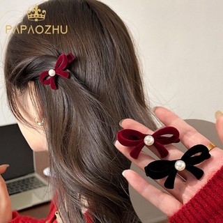 1 kẹp tóc nơ đính ngọc trai giả thời trang