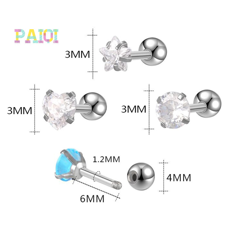 1 Đôi Khuyên Tai Đính Đá Zircon Đơn Giản Cho Nữ Mới
