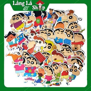 Miếng dán Sticker Anime Manga Crayon Shin-chan (Cậu bé bút chì) trọn bộ 50 hình - In rõ ràng sắc nét khó tróc