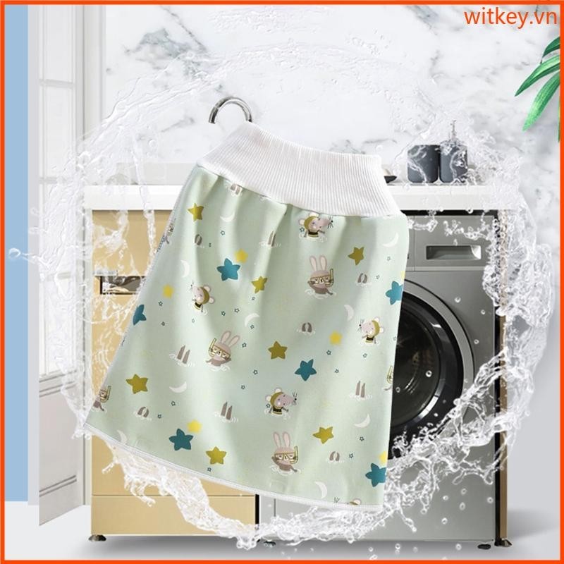 Wit 2 trong 1 Thoải Mái Cho Trẻ Sơ Sinh Váy Tã Cho Bé Tập Đi Bô Quần Nappy Trẻ Em Chống Thấm Hút Quần Short Có Thể Giặt Được