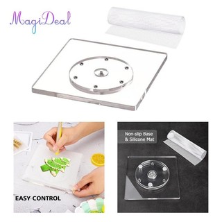 Magideal acrylic cookie bàn xoay bánh quy xoay đứng bàn xoay giá đỡ xoay cho bánh quy diy giáng sinh