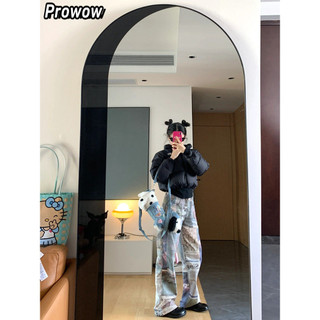 Prowow quần ống rộng quần nữ jean Cute INS Casual Đơn giản WNK24102BJ 8Z240222