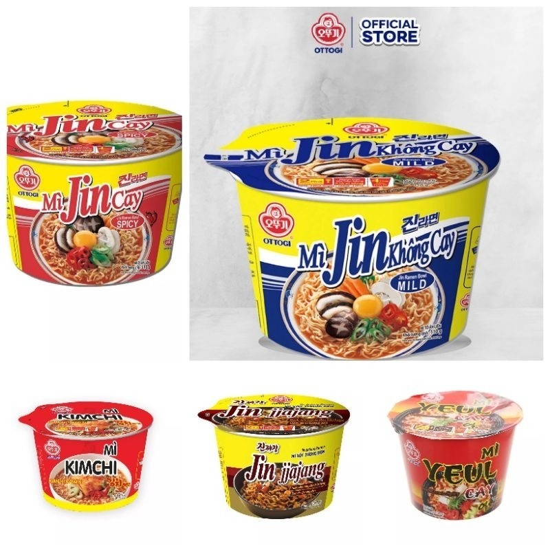 Mì tô jin không cay 105 g Hàn Quốc Ottogi, mì tô jin cay ottogi, mì tô xốt tương đen, mì hộp yeul ca