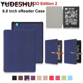 Yudeshui smart, auto sleep / wake ultra slim 6.8 inch e-reader cover, da pu chuyên nghiệp vỏ bảo vệ chống sốc đầy màu sắc cho kobo aura h2o edition 2