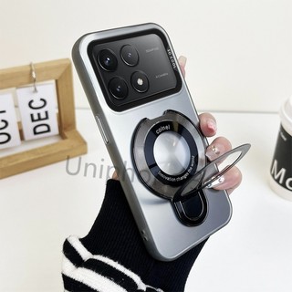 Vỏ khung sang trọng Redmi K70 K70 PRO K70 Ultra K70E vỏ cứng mờ acrylic dày chống sốc có giá đỡ hút từ tính tròn