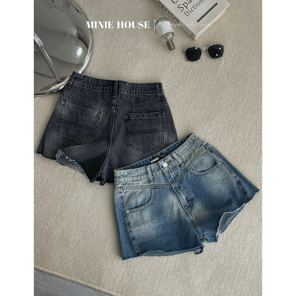 Quần short jean wax trơn 2136.