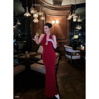 Đầm Yếm Đính Charm Chouchou - Đỏ