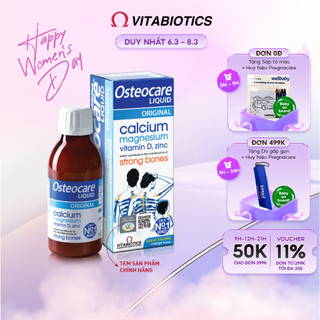 Siro Chắc Khỏe Xương Vitabiotics OSTEOCARE Vị Cam Bạc Hà Tự Nhiên Dễ Uống, Bổ Sung Canxi Và Vitamin D Chai 200ml