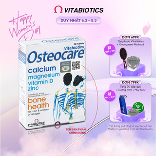 Viên Uống Chắc Khỏe Xương Vitabiotics OSTEOCARE Bổ Sung Canxi, Vitamin D Và Khoáng Chất Thiết Yếu Hộp 30 Viên