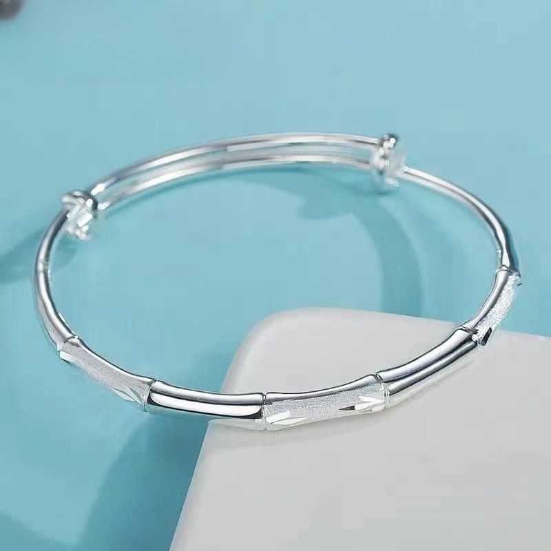 Vòng tay bạc tre Nữ Bạc nguyên chất 9999 Vòng tay Quà tặng