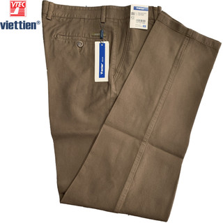 Viettien - Quần kaki việt tiến màu nâu đậm loại không ly 6R6362 - có ly 6R6363 Regular